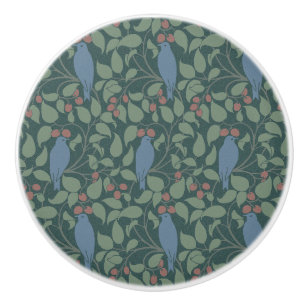 Voyseys fåglar i Berry Bush Ceramic Knob Knopp