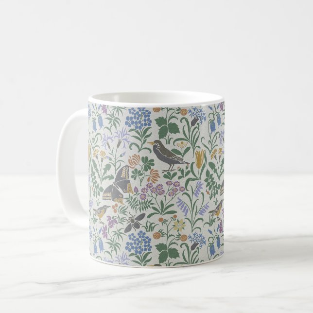 Voyseys Garden 2-kaffe Mugg (Framsida vänster)