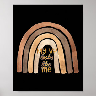 VP ser ut som jag Kamala Harris Child Girl Rainbow Poster