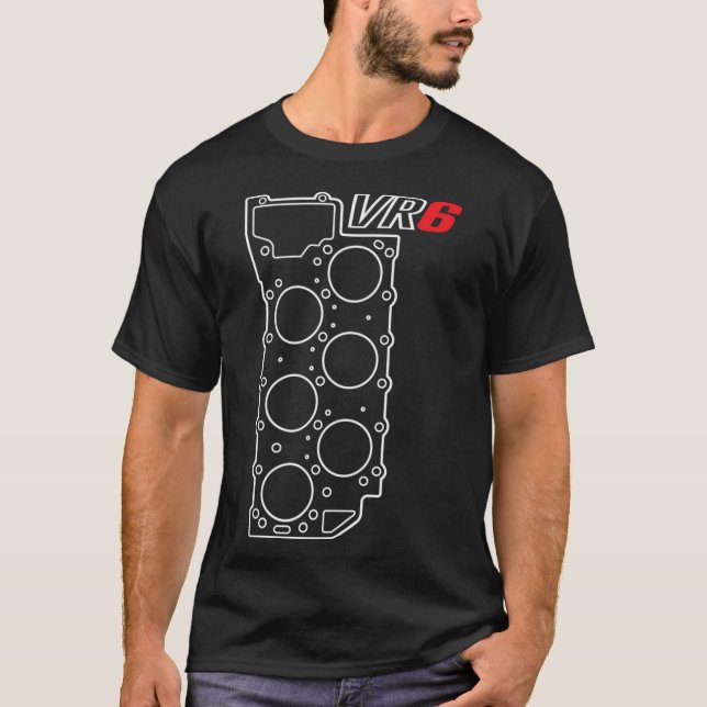 Vr6-motordrift Vr6-motor T Shirt (Framsida)