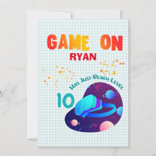 VR Birthday Boy Gamer Party Group Matching Inbjudningar