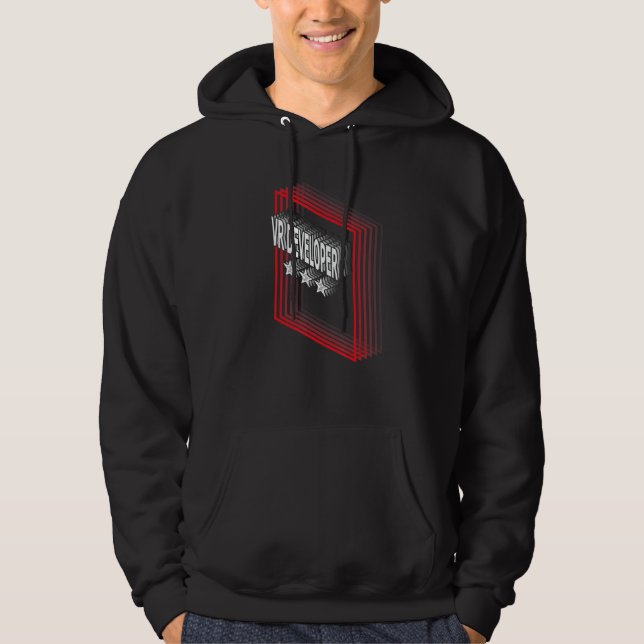 VR Developer Job Title Appreciation Retro Hoodie (Framsida)