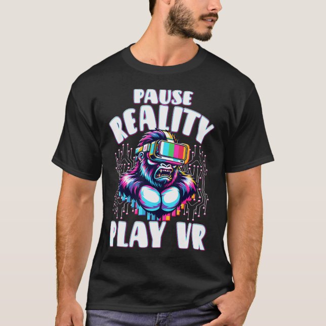 Vr Gamer Vr Player Virtual Reality Vr Game Video G T Shirt (Framsida)