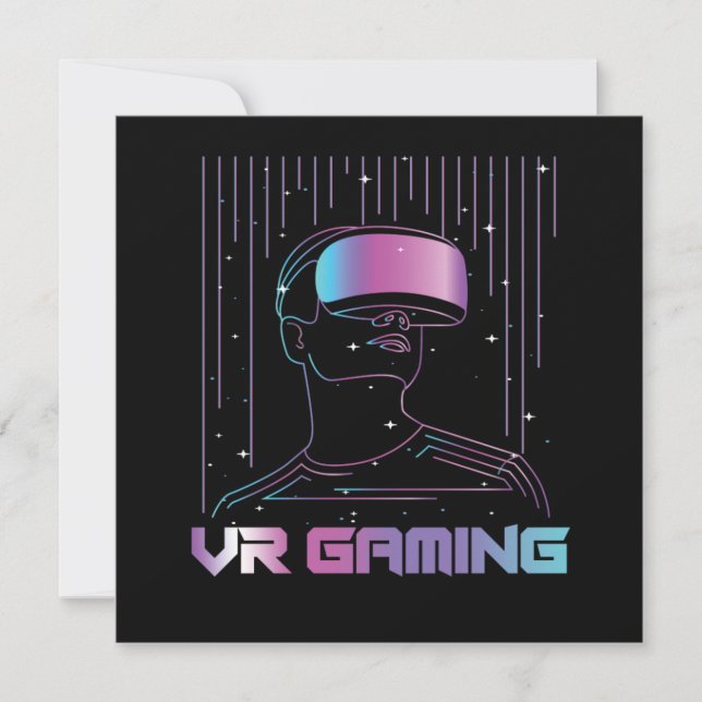 VR Gaming Virtuell Reality Gamer Geek Nerd Gift Inbjudningar (Framsida)