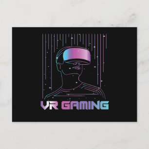 VR Gaming Virtuell Reality Gamer Geek Nerd Gift Vykort