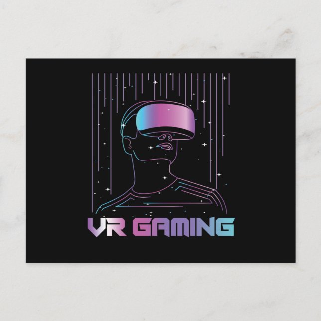 VR Gaming Virtuell Reality Gamer Geek Nerd Gift Vykort (Framsida)