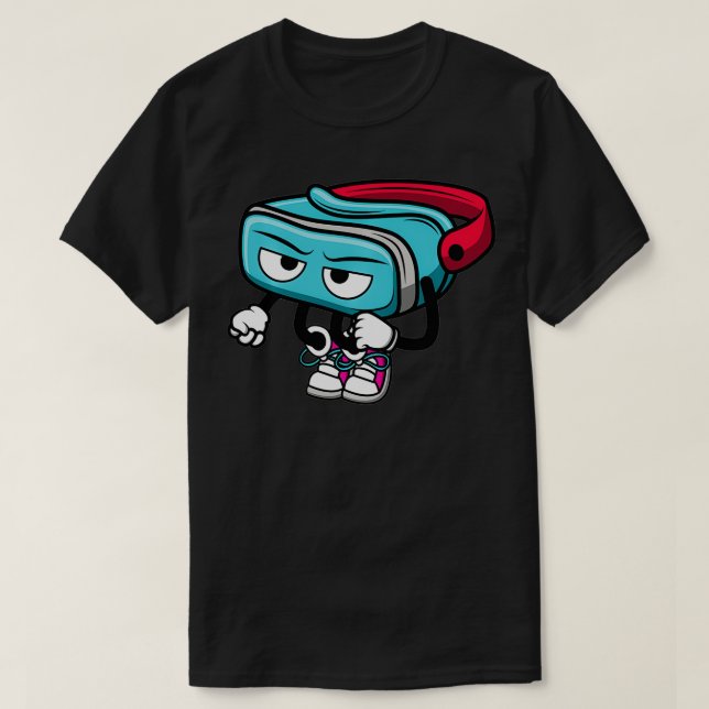 VR Goggle Cute Headset Virtuell Reality-Futuristis T Shirt (Design framsida)