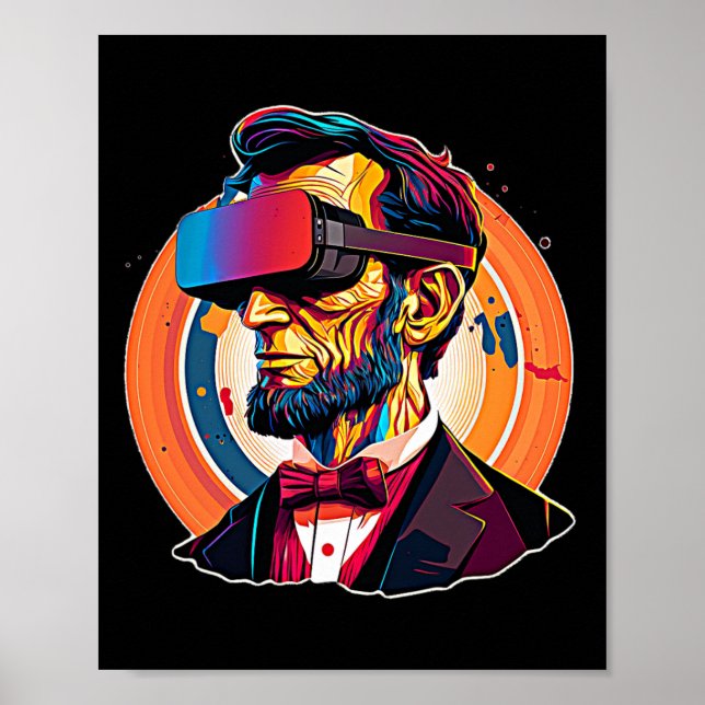 Vr Headset Abraham Lincoln Video Game Virtuell Rea Poster (Framsidan)
