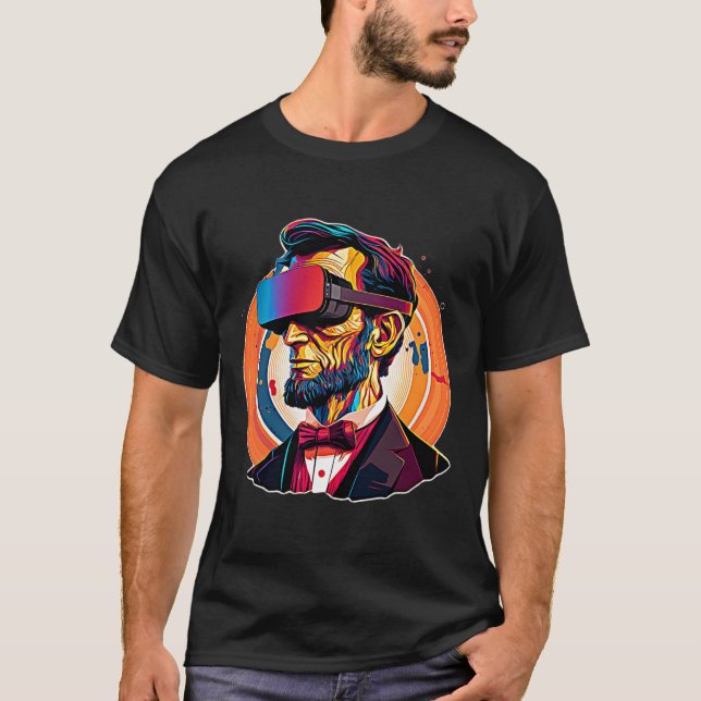 Vr Headset Abraham Lincoln Video Game Virtuell Rea T Shirt (Framsida)
