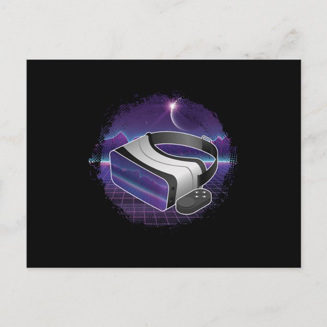 VR Headset Virtuell Reality Gamer Gaming Geek Gift Vykort (Framsida)