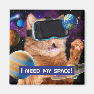 VR Kat i rymden Magnet