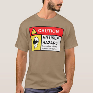VR-spelare Gamer Hazard Cool Varning Virtuell Verk T Shirt