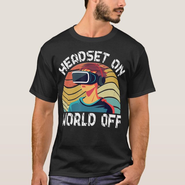 Vr Spelare Vr Spelare Virtual Reality Vr Spel Vide T Shirt (Framsida)