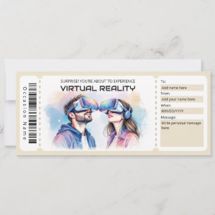 VR-upplevelsebiljett presentkort Inbjudningar