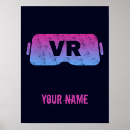 VR-Vintage (Virtuell Gamer HMD Video Glass) Poster