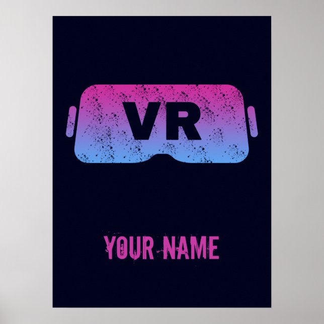VR-Vintage (Virtuell Gamer HMD Video Glass) Poster (Framsidan)