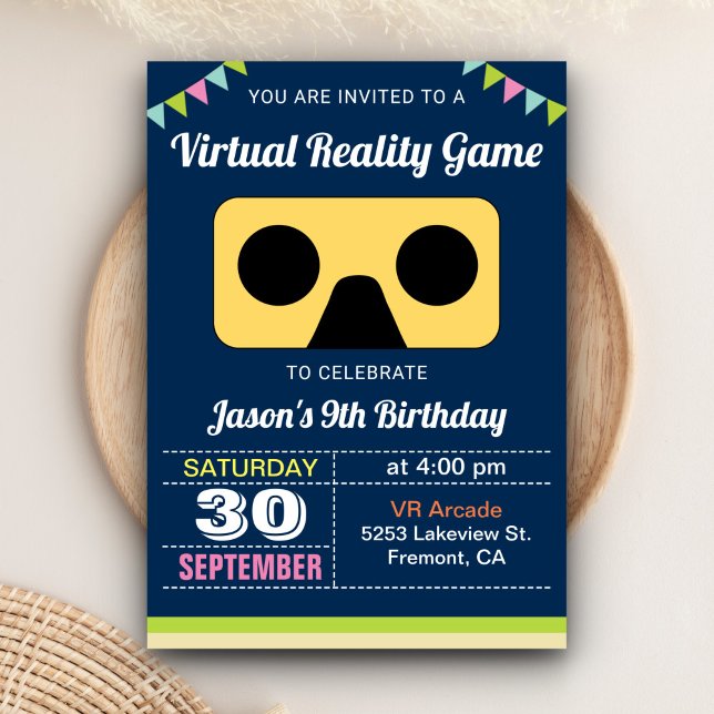 VR Virtuell Reality Barns födelsedag Party bjudan Inbjudningar (Skapare uppladdad)