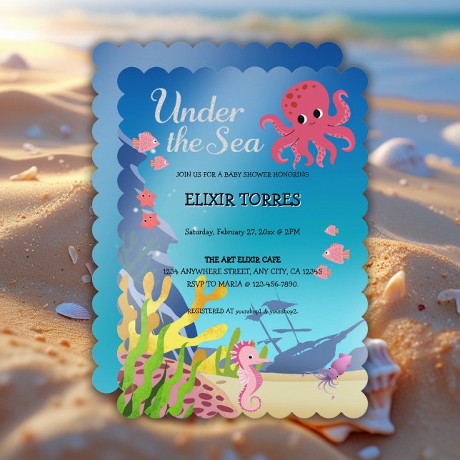 Vrak under Sea Baby Shower Inbjudningar (Skapare uppladdad)