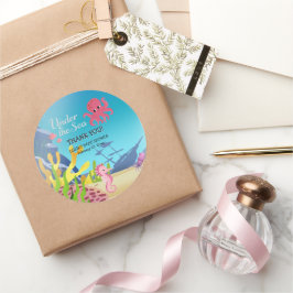 Vrak under Sea Baby Shower Runt Klistermärke