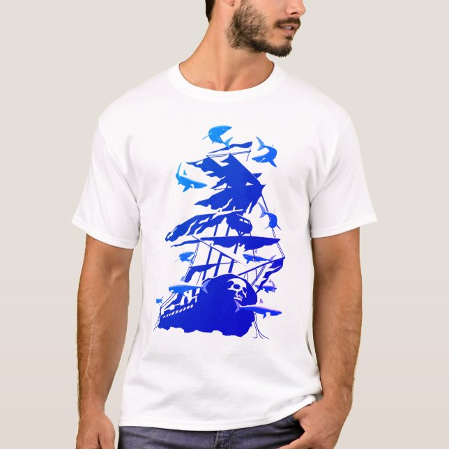 Vrakdykning Och Hajar T Shirt (Framsida)