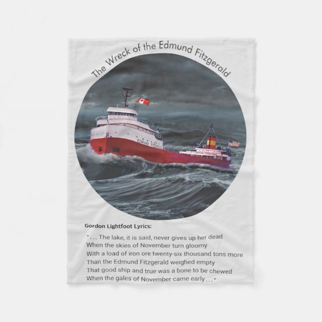 VRAKET EFTER EDMUND FITZGERALD FLEECEFILT (Framsidan)