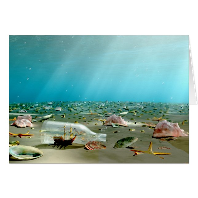 Vrakkort för frakt i Flaska Hälsningskort (Framsidan Horizontal)