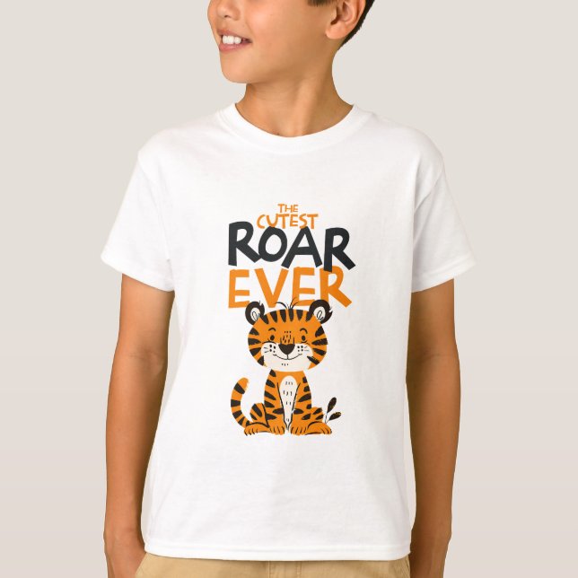 Vråla Alltid Söt Tiger Konst T Shirt (Framsida)
