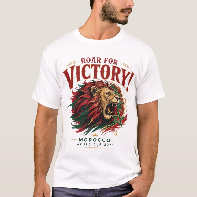 Vråla för seger! Marockos VM 2026 T-shirt (Framsida)