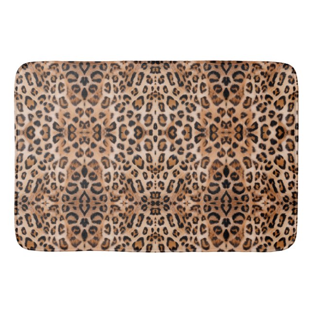 Vråla med stil: Anpassad leopardtryck badmattor  Badrumsmatta (Framsidan)