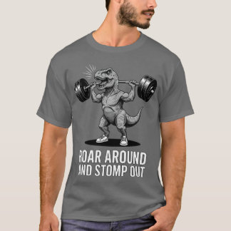 Vråla-Runt-Och-Stampa-Ut-Fitness-Entusiasters-Trän T Shirt