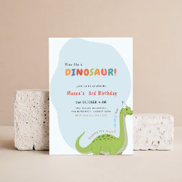 Vråla som en dinosaurie Vattenfärg Dino 3-års föde Inbjudningar
