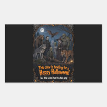 Vrålande för en glad halloween monsterbesättning K