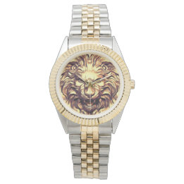 Vrålande Guld Lejon Huvud eWatch Ur Armbandsur