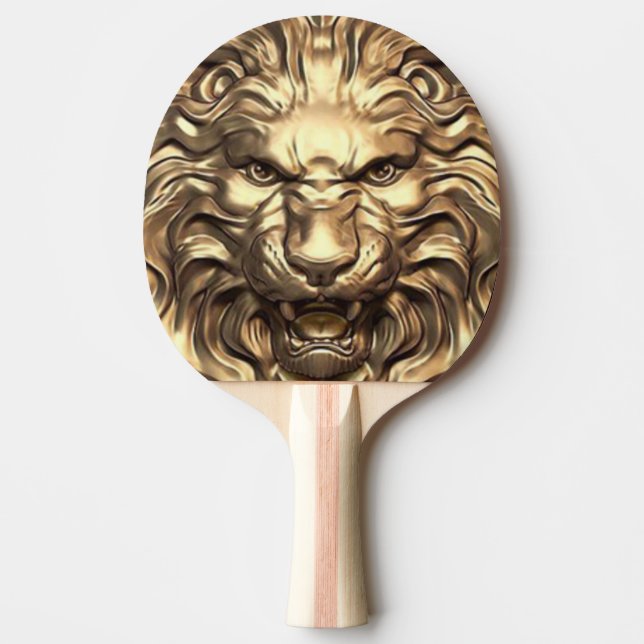 Vrålande Guld Lejonhuvud. Personalisera  Pingisracket (Framsidan)
