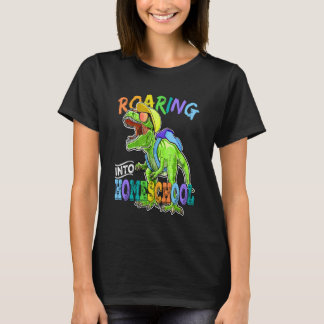 Vrålande Hemundervisning Dinosaurie T Rex Tillbaka Shirt