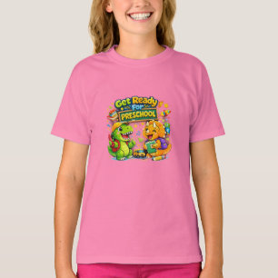 Vrålande in i förskolan Söt dinosaurie Barn Tillba T Shirt