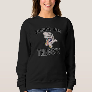 Vrålande in i tredje klass Rex Dinosaur Tillbaka t Shirt