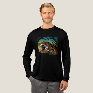 Vrålande Jaguar Djungeldesign – Vild Katt Teal T Shirt