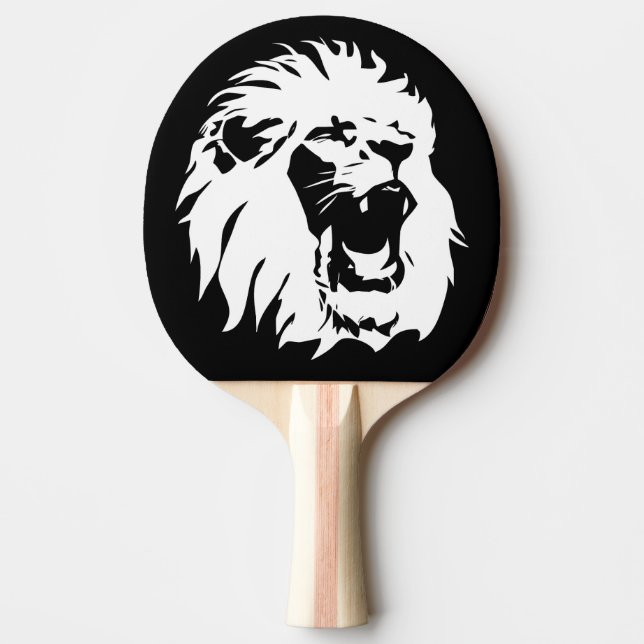Vrålande Lejon Ansikte Pingisracket (Framsidan)