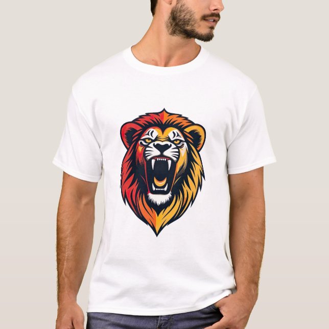 Vrålande Lejon Emblem T Shirt (Framsida)