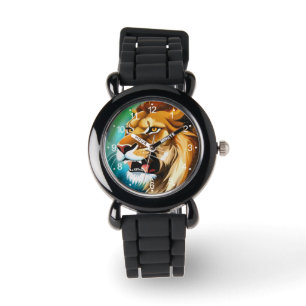 Vrålande Lejon Sidoposition Porträtt-57566 Armbandsur