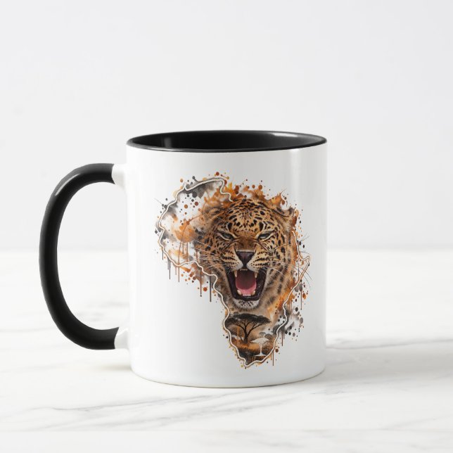 Vrålande Leopard Vilda Djur  Mugg (Vänster)