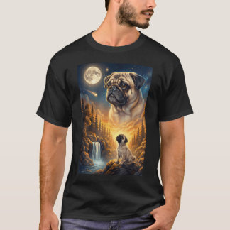 Vrålande mot månen meme djur hund t shirt