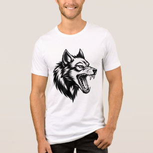 Vrålande varghuvud Grafik Aggressivt vilt djur T Shirt