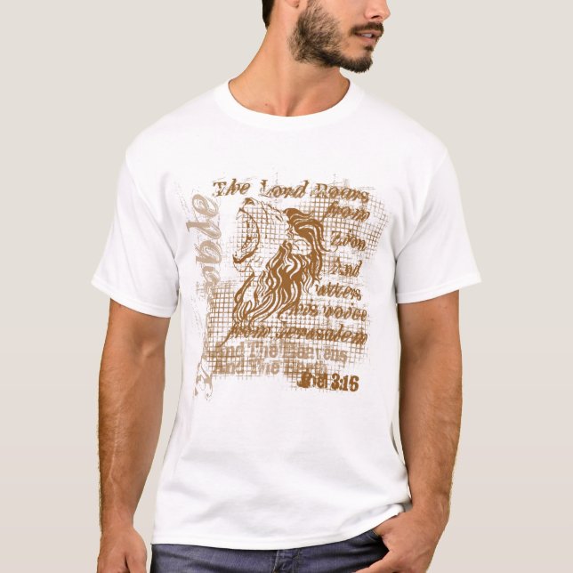 "Vrålar lejon" den kristna T-skjortan Tee Shirt (Framsida)