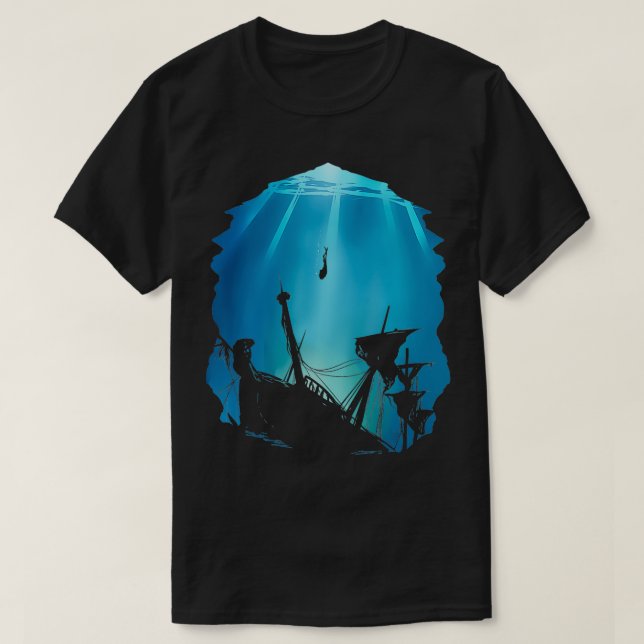 Vreck Diving Gift for Deep Sea Scuba Diver Underwa T Shirt (Design framsida)