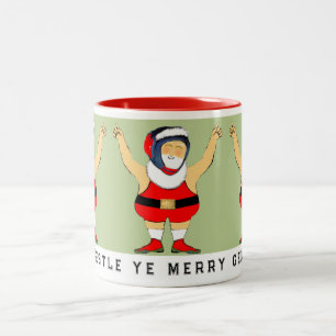 Vrestling Wrestler-jultomte Två-Tonad Mugg