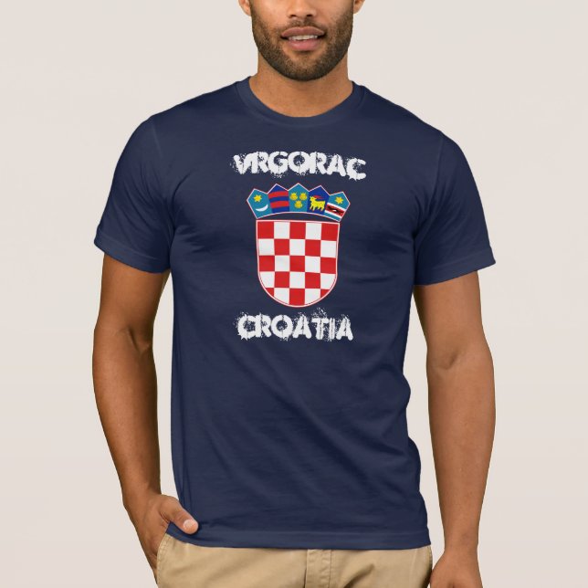 Vrgorac Kroatien med vapenskölden T Shirt (Framsida)