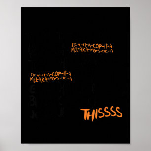 Vrid benen svart katt Halloween kostym present Poster