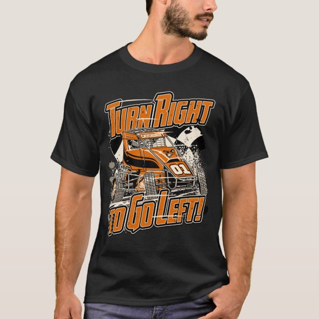 Vrid Höger till Go Lämnat! - Orange - Wingless Rac T Shirt (Framsida)